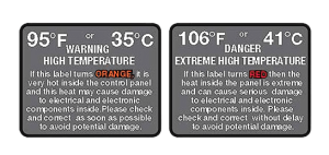 Temperature Warning Sticker