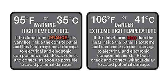 Temperature Warning Sticker