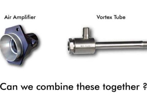 Combining Air Amplifier and Vortex Tubes