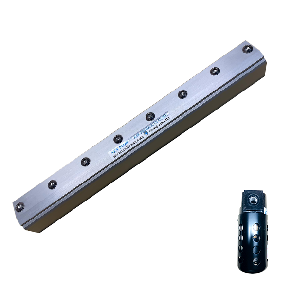 An image showing a aluminum standard air blade air knife #10012 and filter #90004