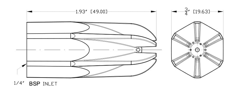 Dimension Chart 47004AMF Air Mag Nozzle