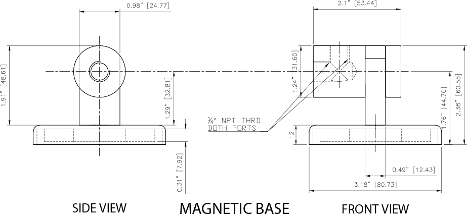 Dimension Chart Magnetic Base