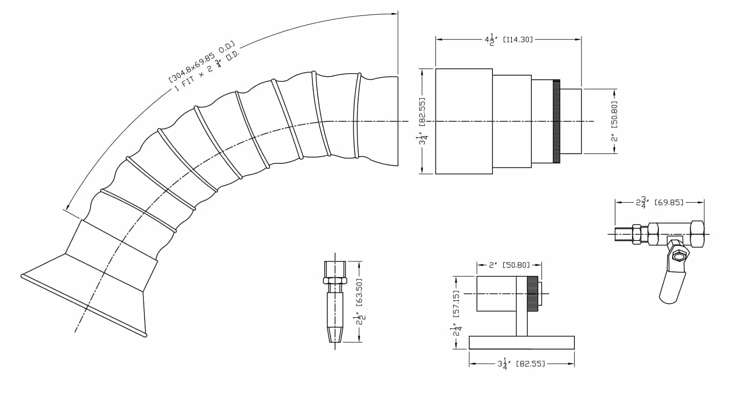 Dimension for Fume and Dust Extractor