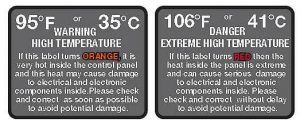 Temperature Warning Sticker